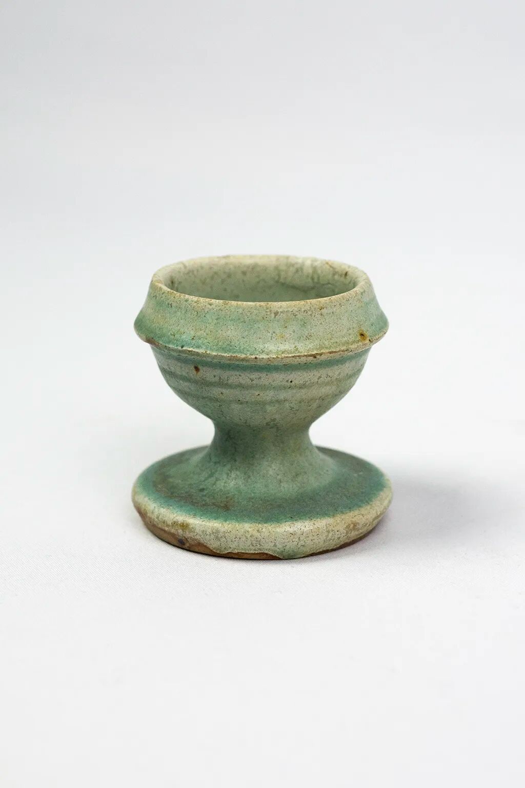 Pair of egg cups/candle holders by Alexandre Bigot – Art Nouveau stoneware