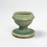 Pair of egg cups/candle holders by Alexandre Bigot – Art Nouveau stoneware