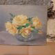Tableau ancien vase de roses