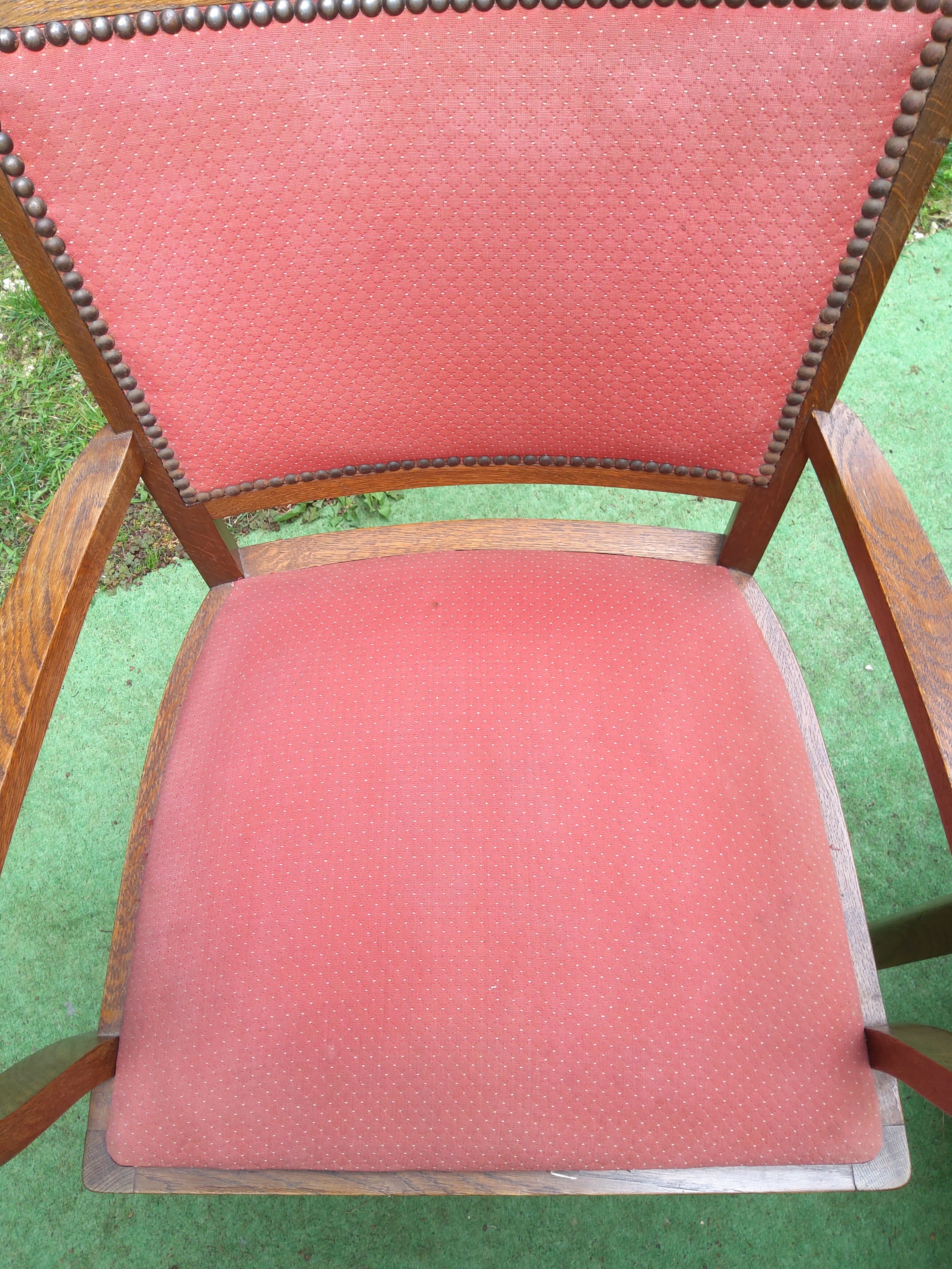 Pair of vintage bridge armchairs with vintage armrests