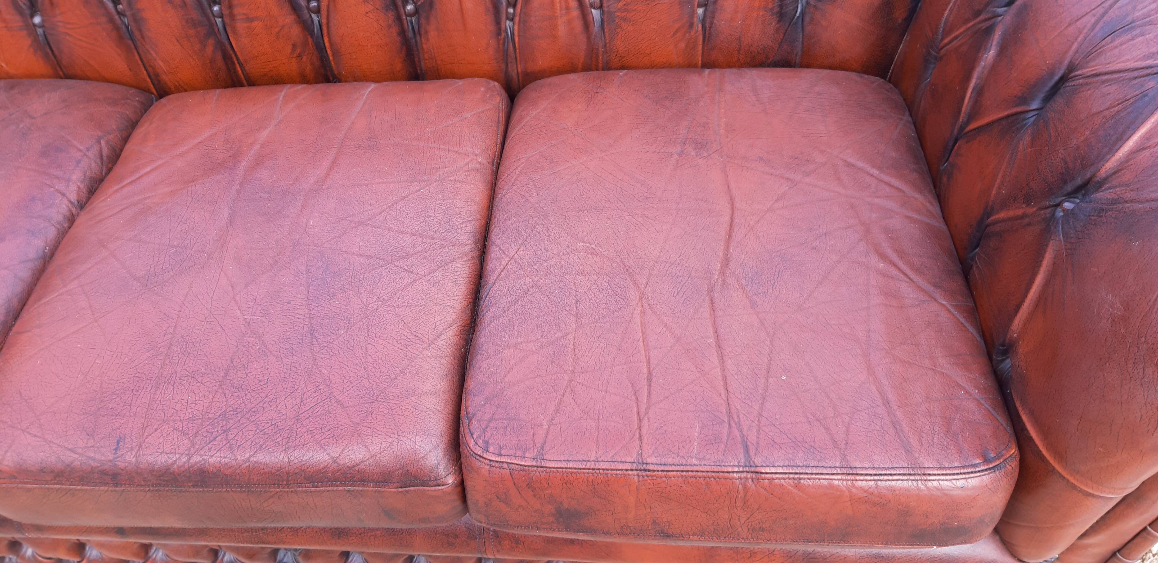 Sofa Chesterfield leather brown