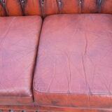 Sofa Chesterfield leather brown