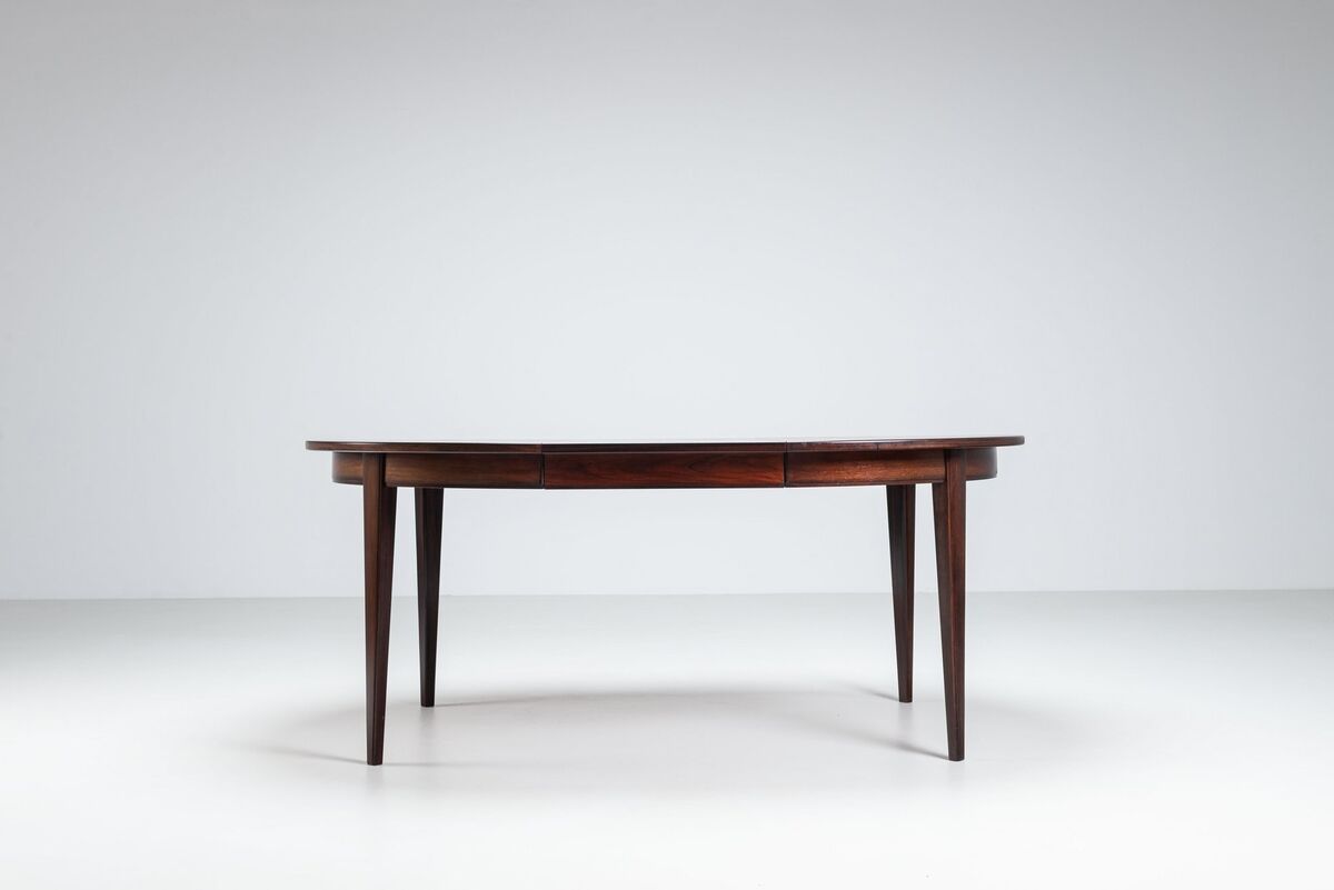Gunni Omann large dining table in rosewood Omann Jun Denmark 1960