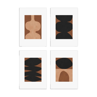 4 geometric art prints. A3 format (29.7x42cm)