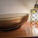 Large modernist twisted smoked glass bowl – 1970s
