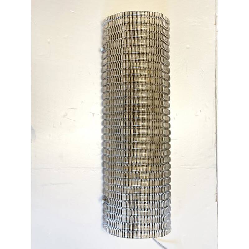 Set of Two Contemporary Smoked Diamonded Rectangular Murano Wall Sconces