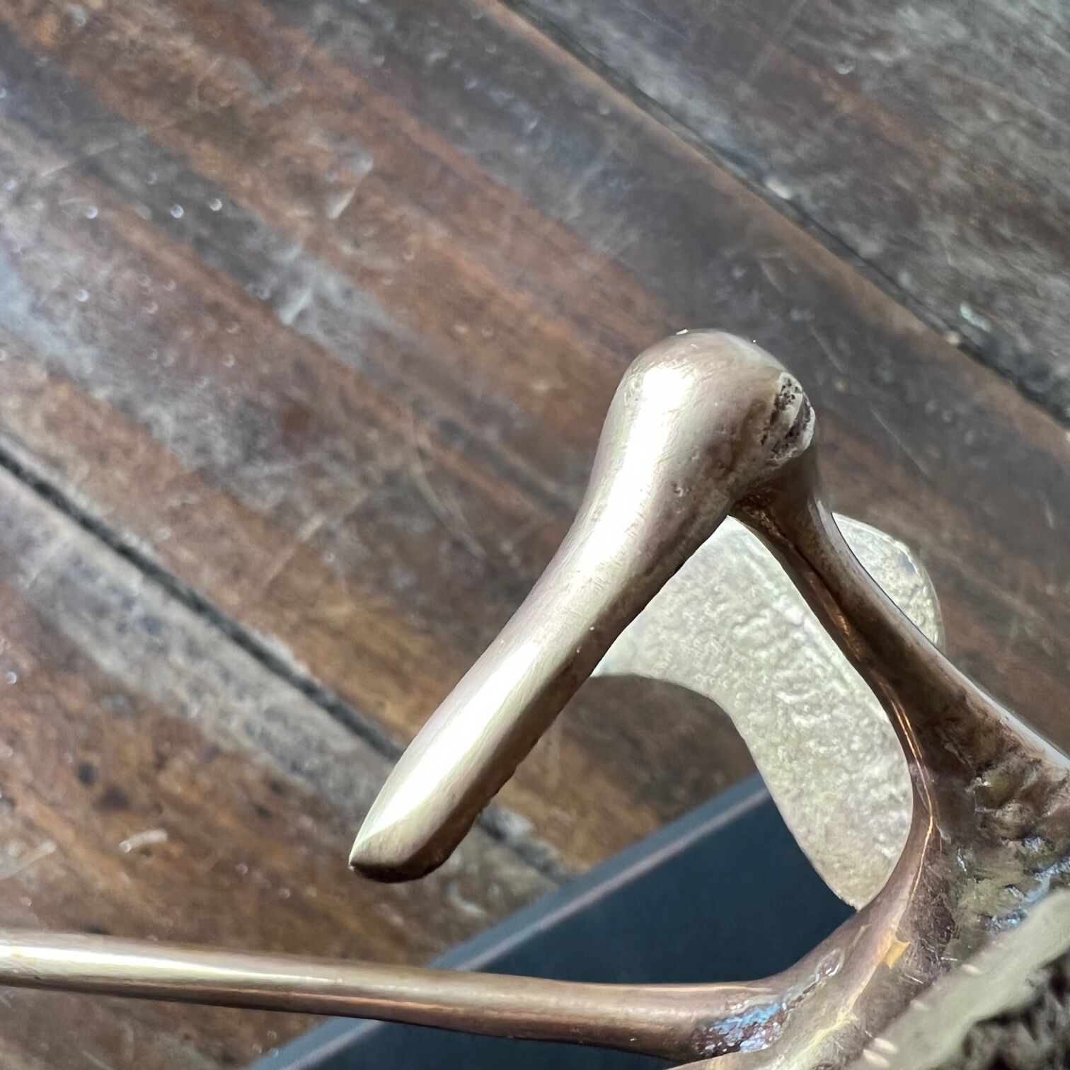 Vintage brass heron