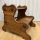 Small library step stool in oak from the 19th century.