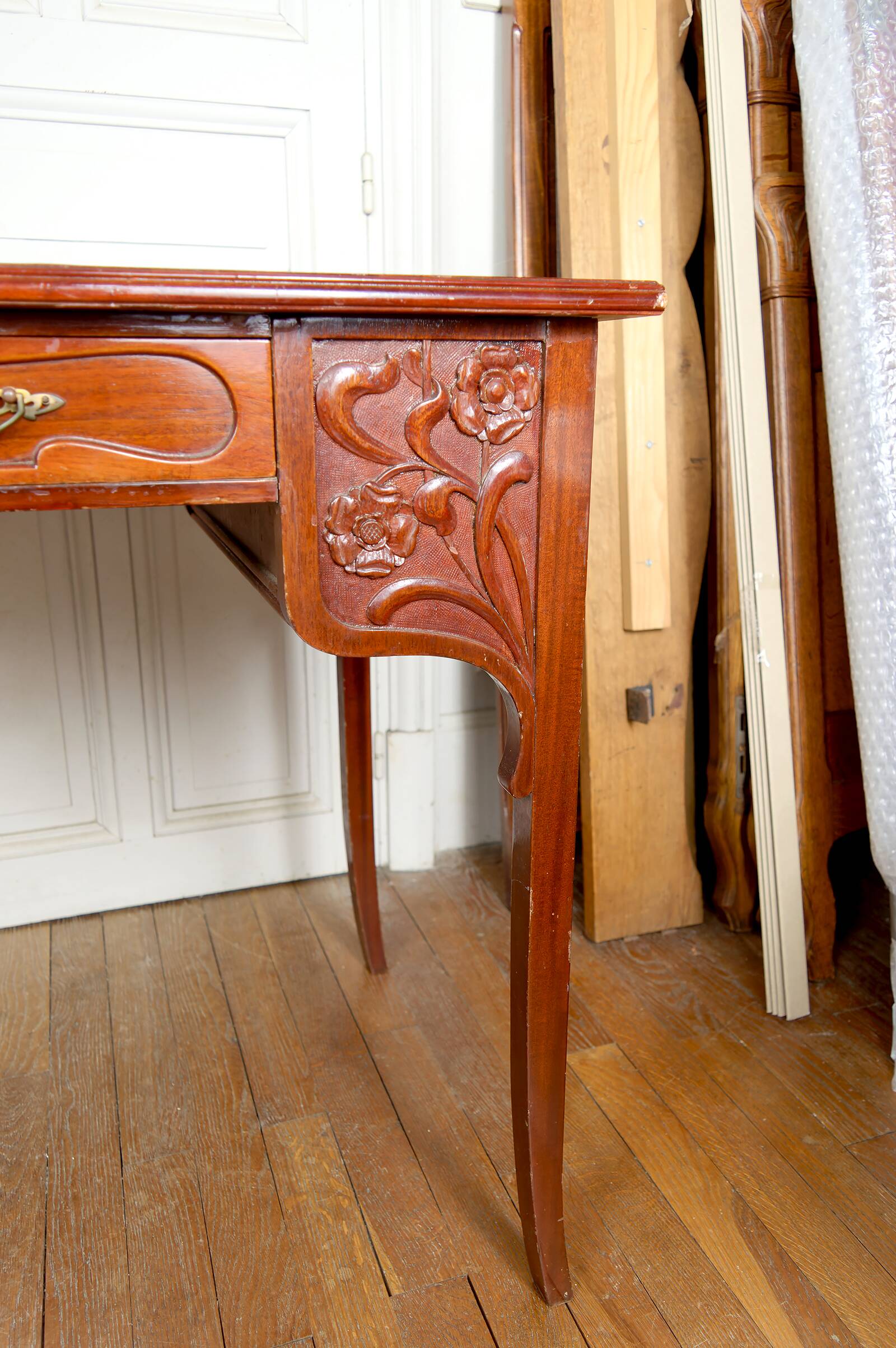 Art Nouveau / Jugendstil Desk, Carved Mahogany, Germany, Circa 1910