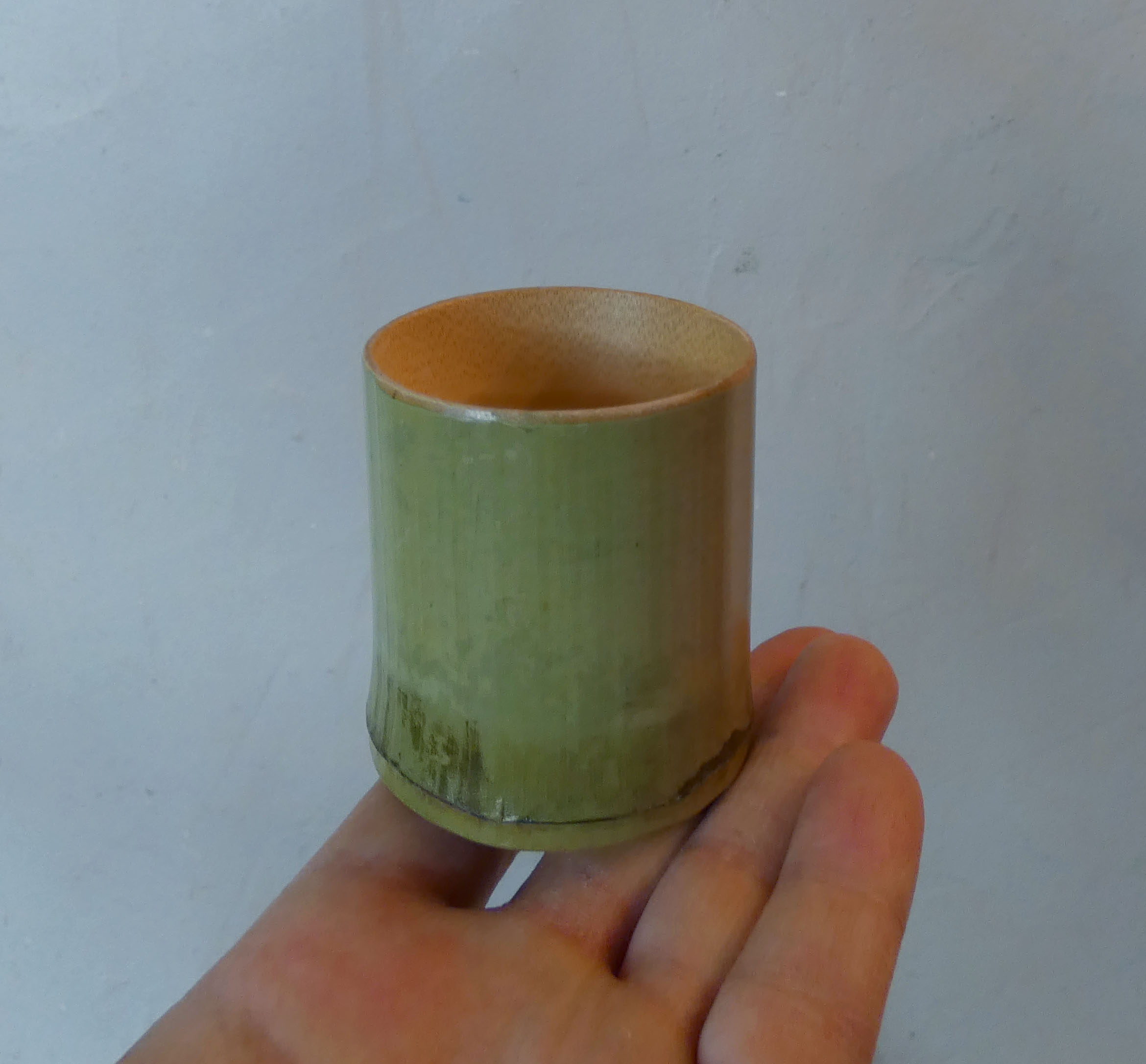 bamboo teapot service and folk art cups