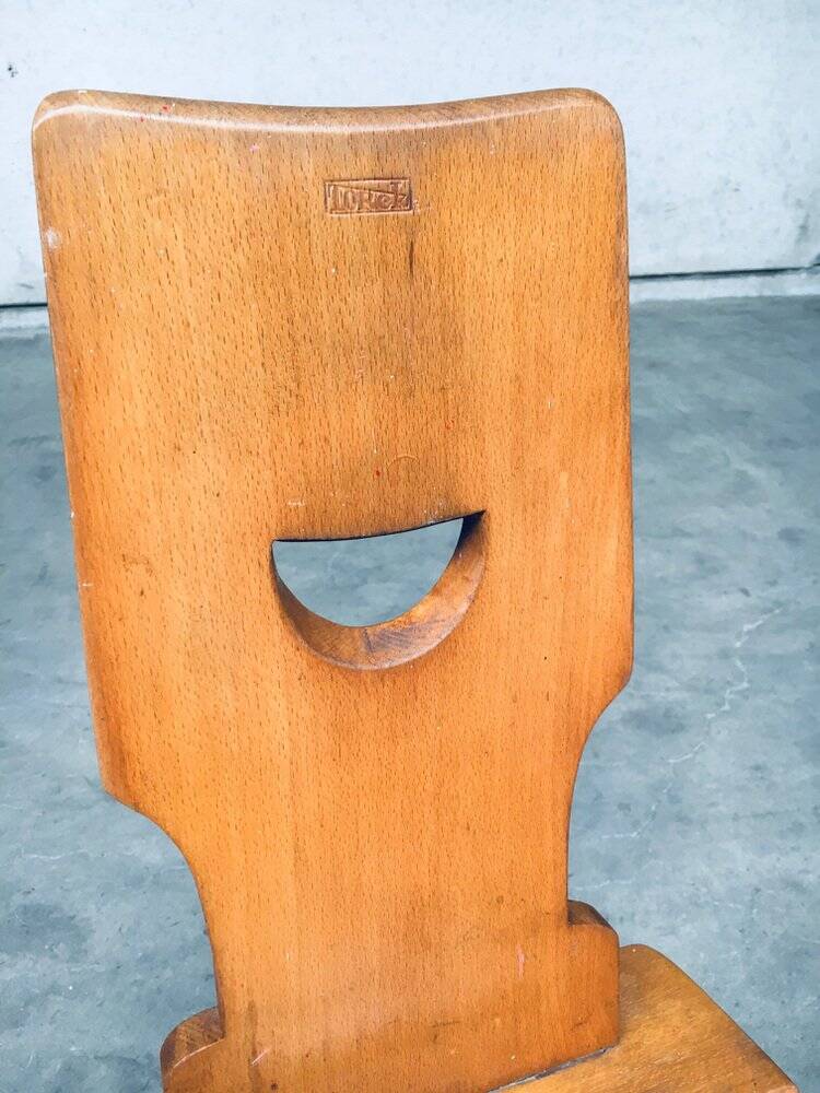 Vintage Belgian Brutalist Pub Café Chair Set by Torck, 1960s, Set of 4