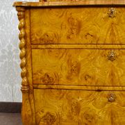 Commode coiffeuse Louis-Philippe en loupe d'orme et frêne - env. 1840-1860