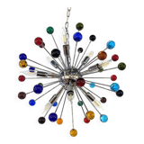 Contemporary Multicolor “Star” Glass Sputnik Gold Chandelier