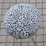 Set of 2 vintage DESIGN mushroom stools in chromed metal and Leopard velvet seat