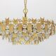 Chandelier in gilded brass and crystal - Palwa - Germany, 1960s