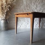 Clear wood farm table