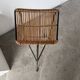 Wicker and metal stool Dennis Lennon 1950