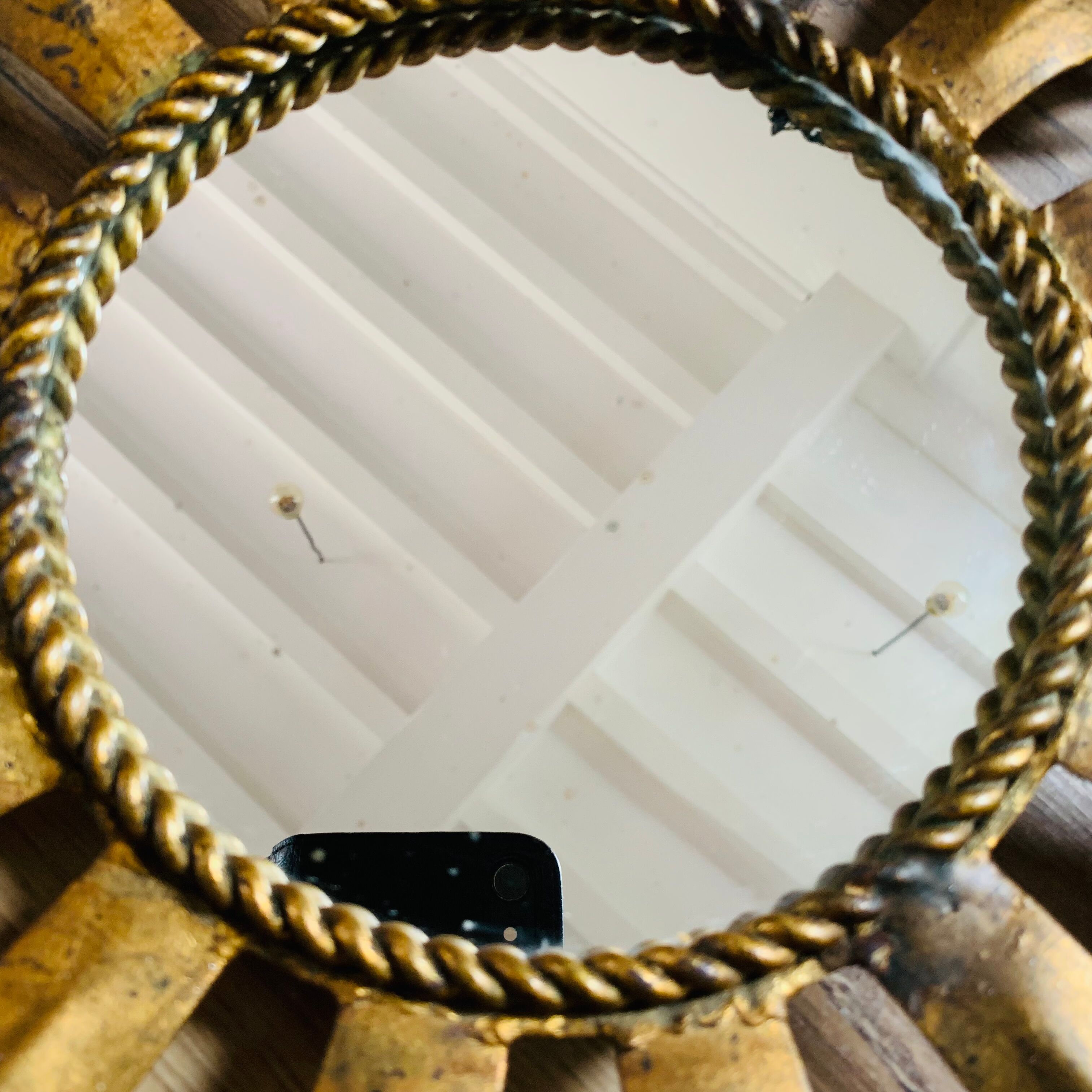 Golden metal sun mirror