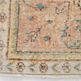 6x10 Peach Beige & Green Soft Wool Vintage Rug, 201x308Cm SK 5621