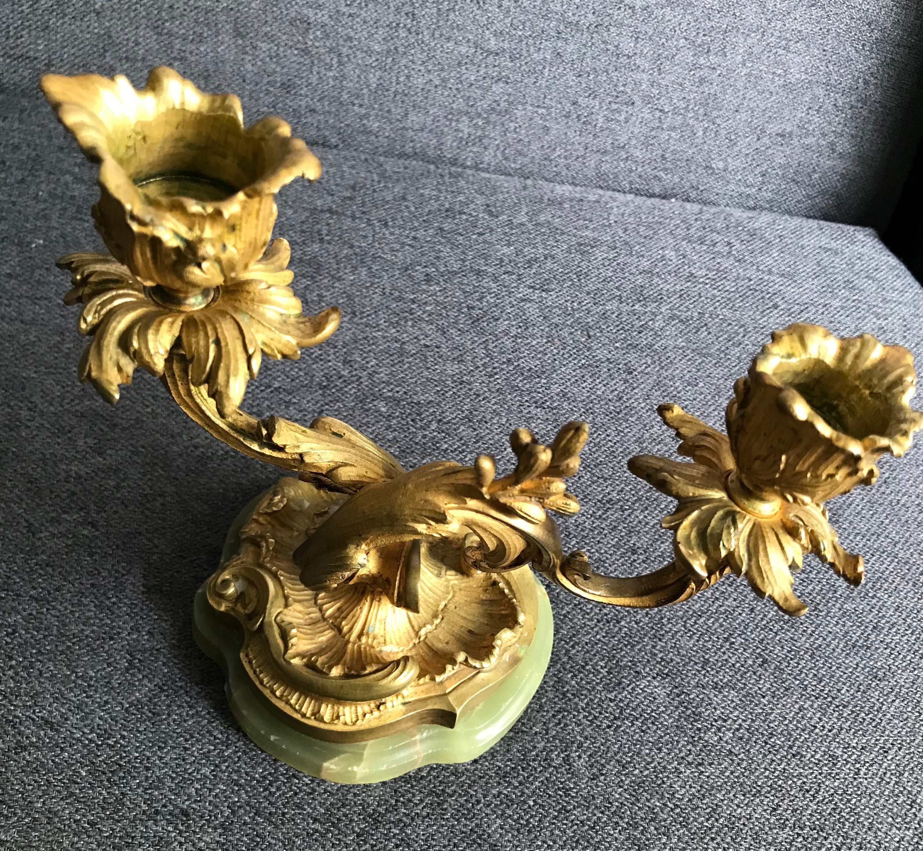 Old bronze candlestick