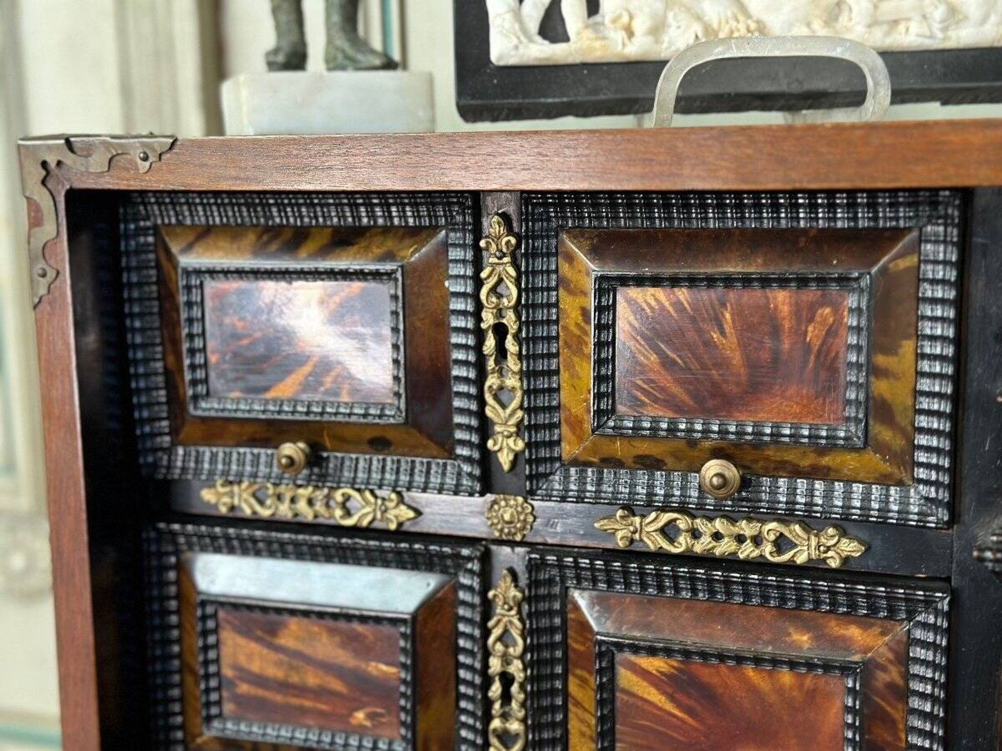 Cabinet in blackened wood and blond tortoiseshell, Italy, late 17th century