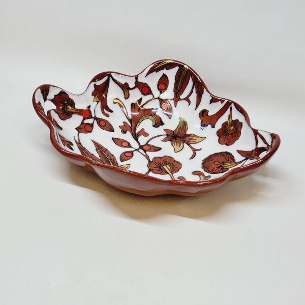 Coupe Vide Poche Corbeille Chantournée En Emaux Cloisonnés Longwy Fleurs Fe