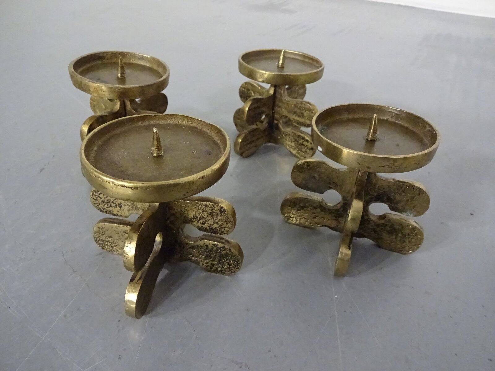 Italian Brutalist Candle Holders by Giuseppe Gallo for Gallo, 1960s, Set of 2