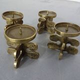 Italian Brutalist Candle Holders by Giuseppe Gallo for Gallo, 1960s, Set of 2