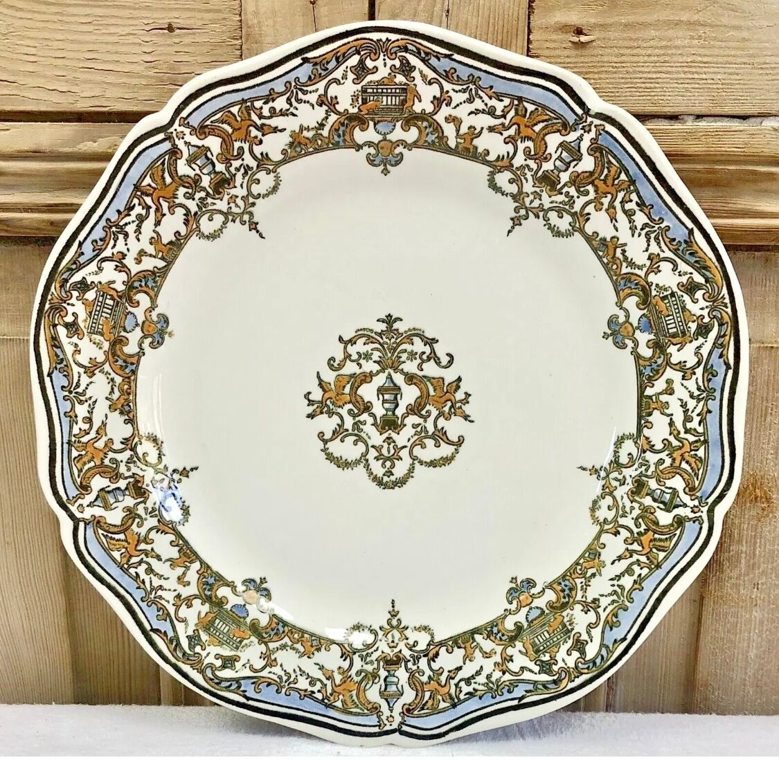 6 flat plates Gien Dionysos the children at the press 1938 1960