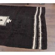 Vintage Turkish hand-knotted wool cotton brown kilim area rug 118x170