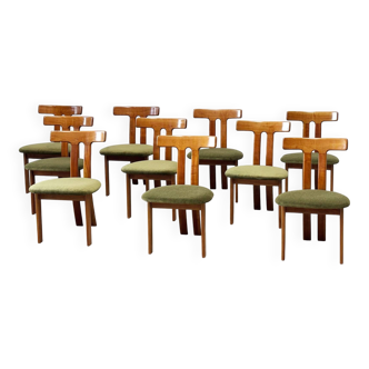 XL set of ten T-shape dining chairs