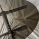 Round designer dining table in metal and smoked glass, Roche Bobois 1970