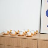 Set of porcelain cups, Italian design, 1970s, production: Italy