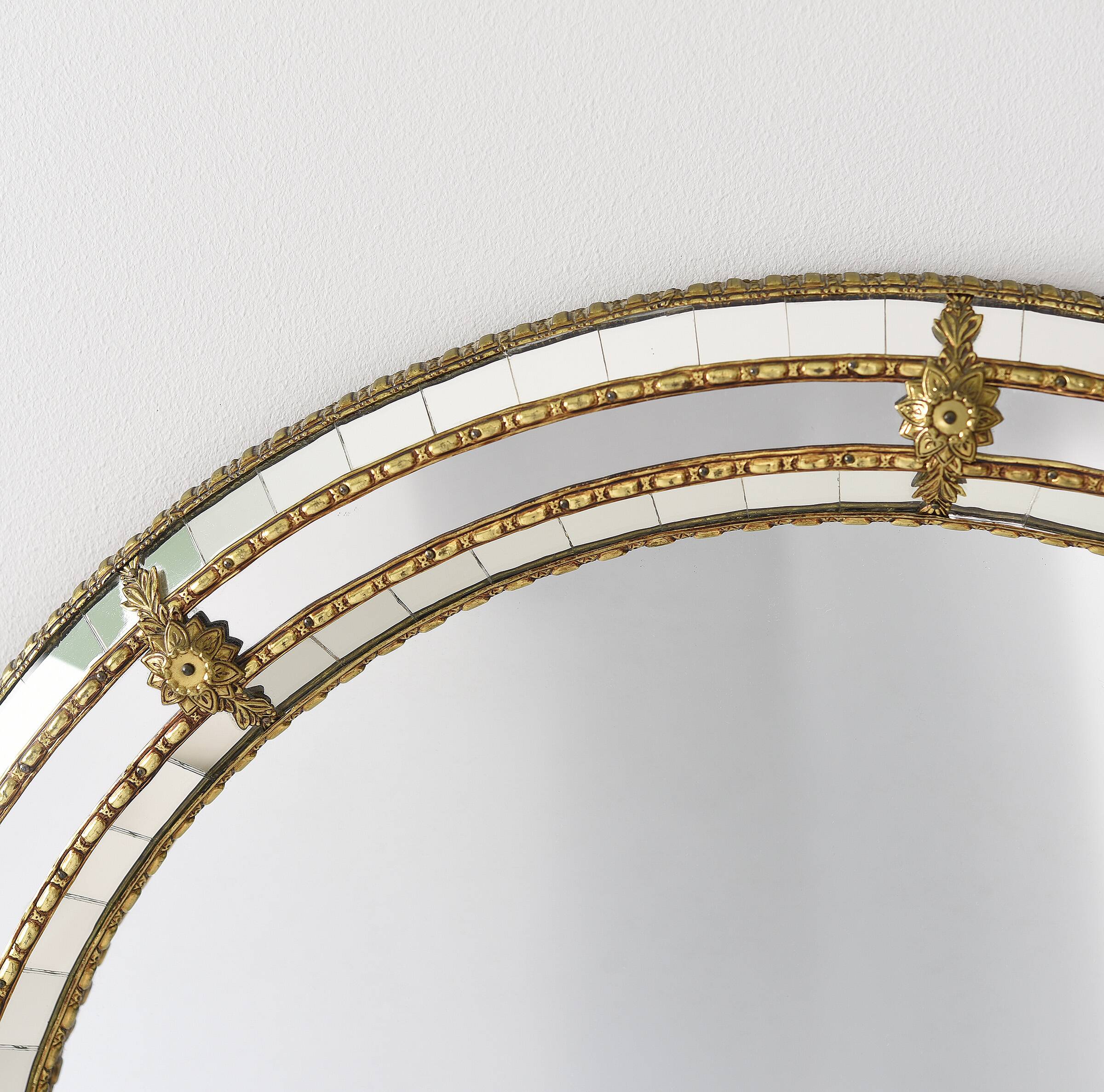 Large Authentic Vintage Venetian Mirror – Hollywood Regency Style