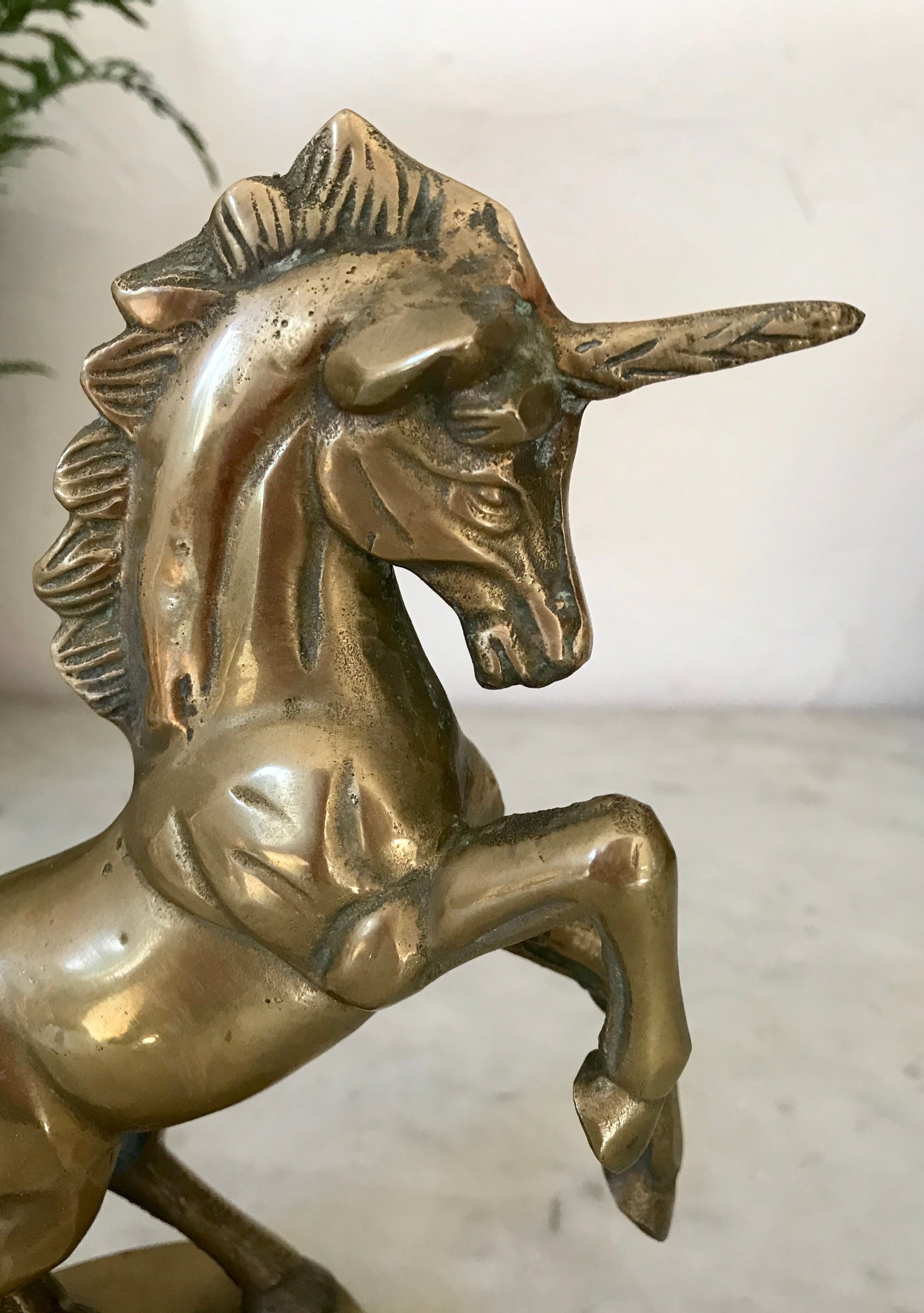 Vintage unicorn figure in brass