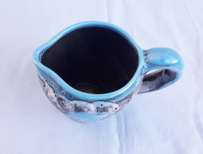 Pot à lait bleu en céramique