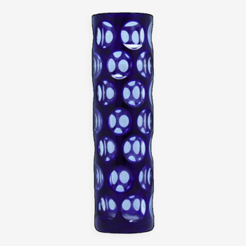 ronds de vase en verre bleu vintage
