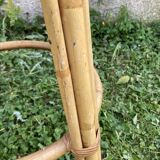 Vintage rattan and cane side table