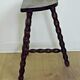 French antique wood hand made stool