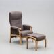 Hjort Knudsen — Armchair with Matching Footstool — Adjustable Backrest — Mo