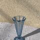 Blue molded glass vase in art deco relief