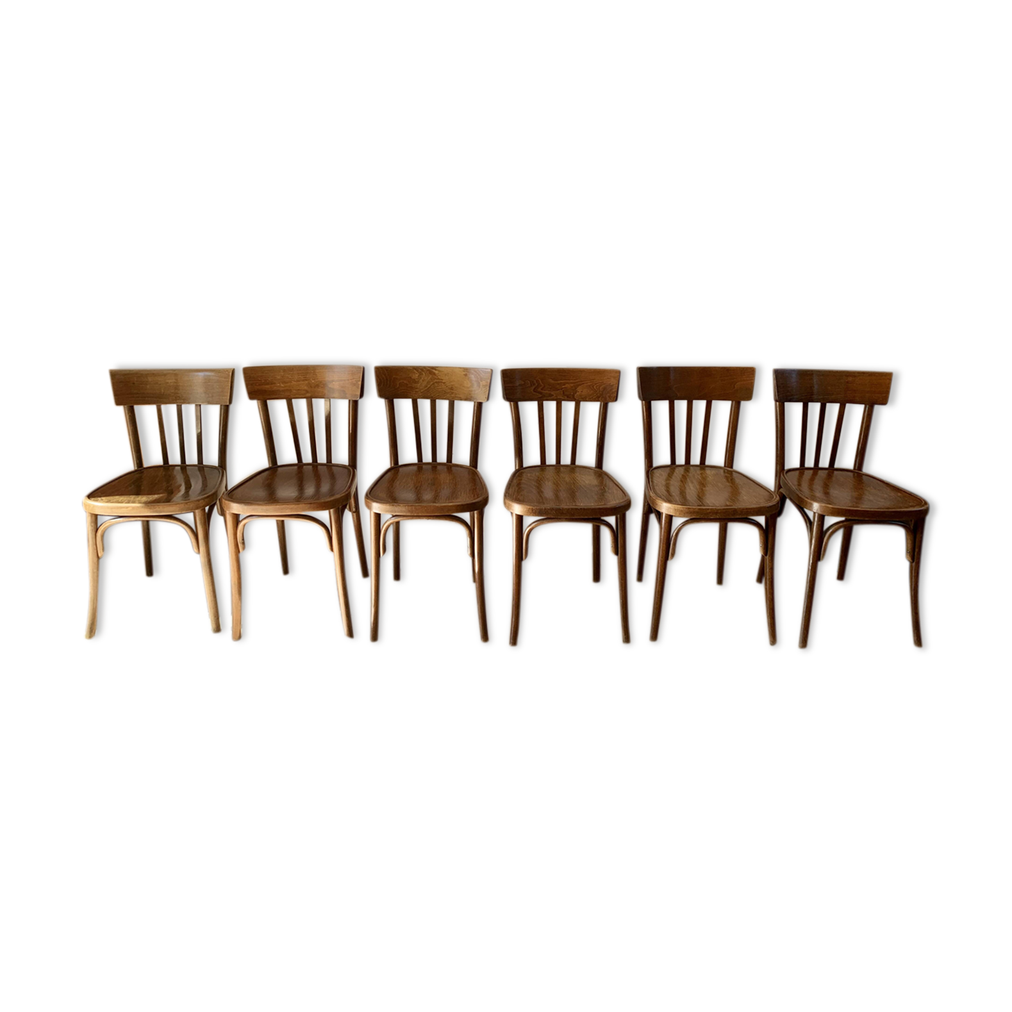 set of 6 bentwood bistro chairs from the 1950s