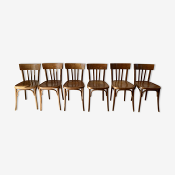 set of 6 bentwood bistro chairs from the 1950s