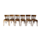 ensemble de 6 chaises bistrot en bois courbé années 50