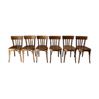set of 6 bentwood bistro chairs from the 1950s