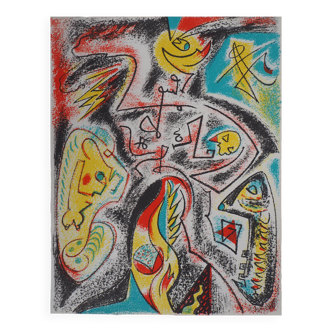 André masson: character under the stars - original lithograph