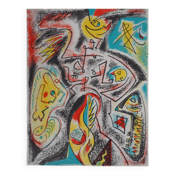 André masson : personnage sous les étoiles - lithographie originale