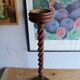 Candlestick / Bolster / Old plant holder in turned wood