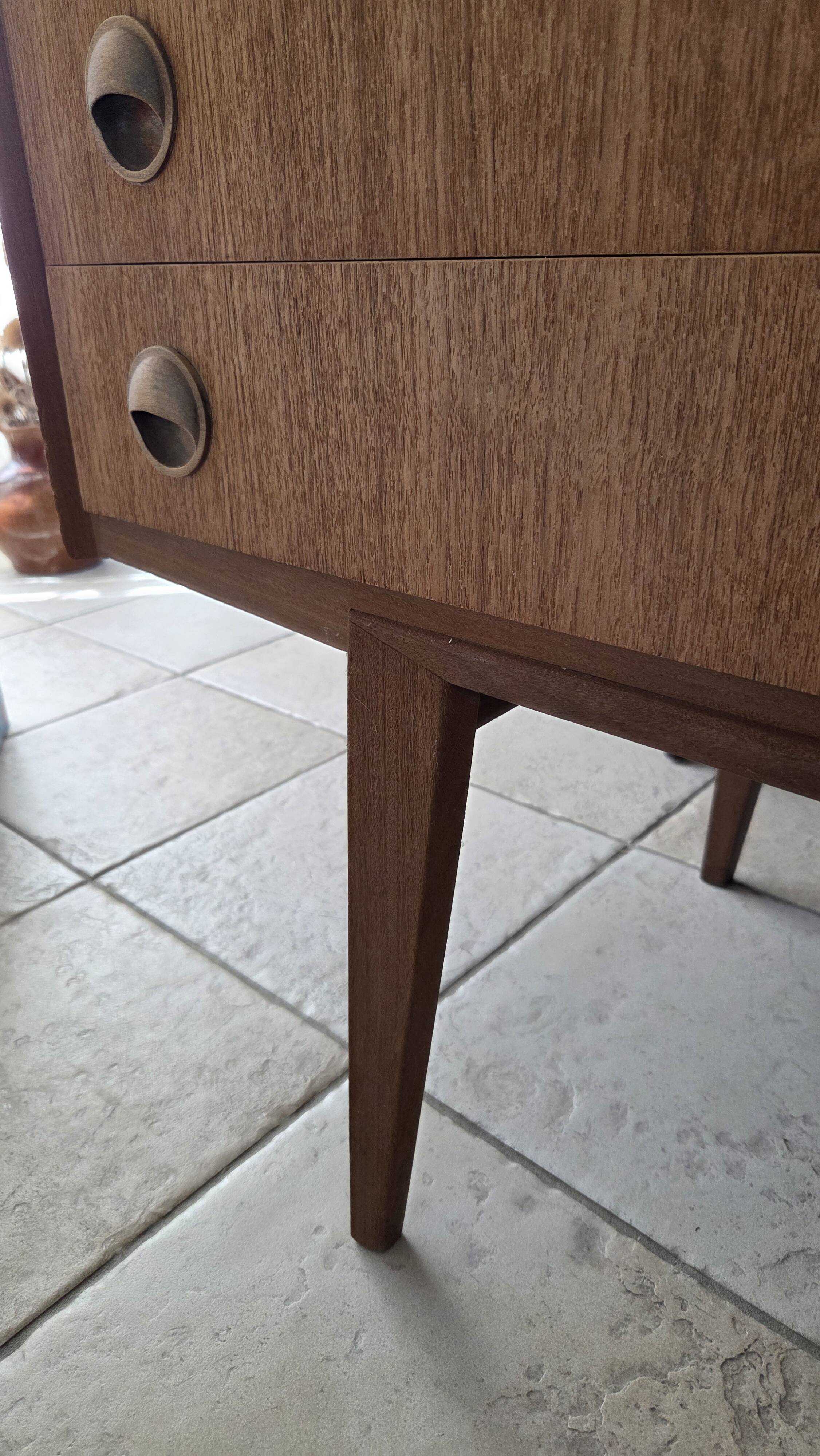 Large vintage teak sideboard 220 cm – 1960s/70s – Scandinavian design