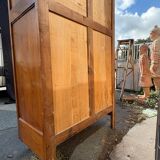 /Art Deco wardrobe with mirror in carved solid oak from the 20s/30s